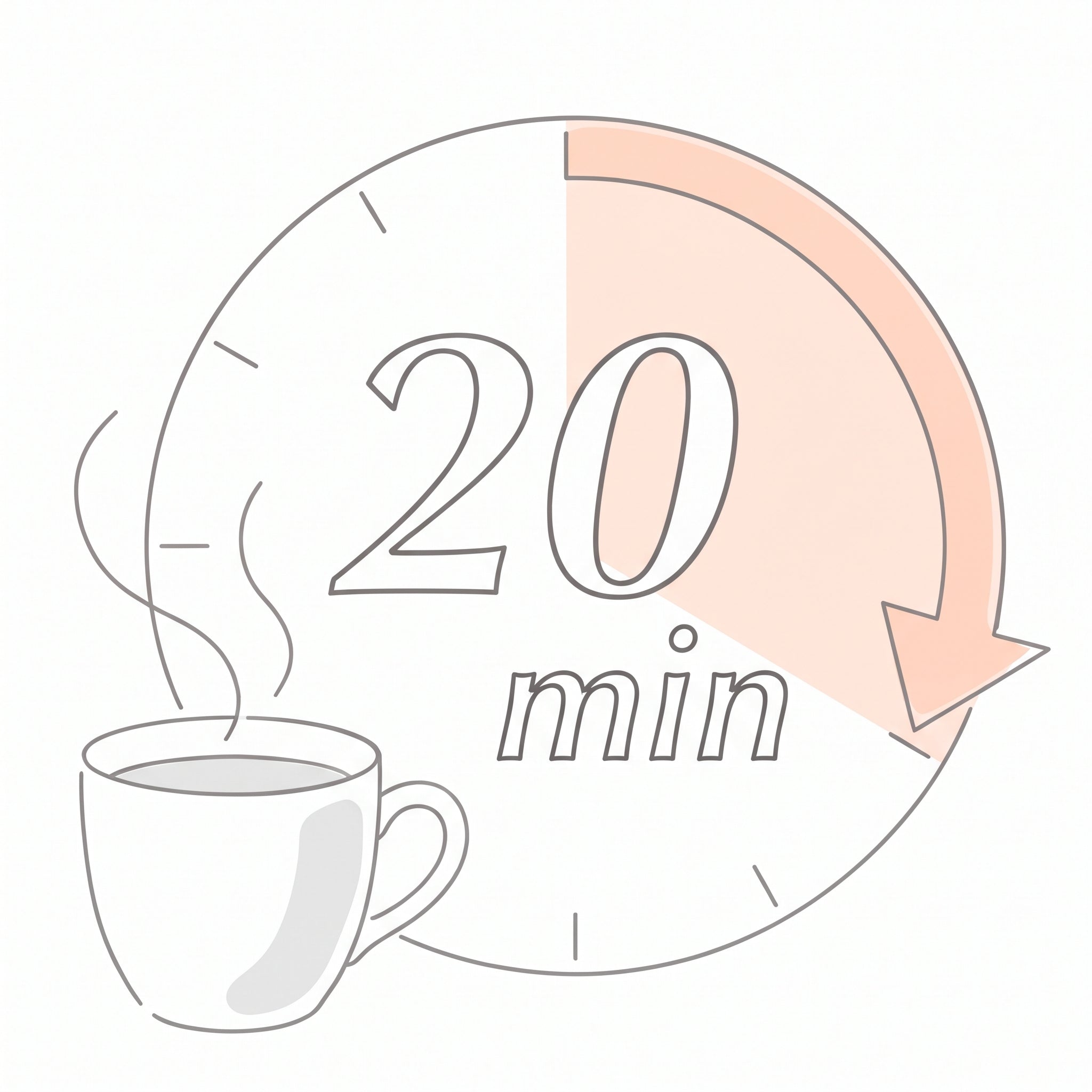 Illustration of relaxing for 20 to 30 minutes